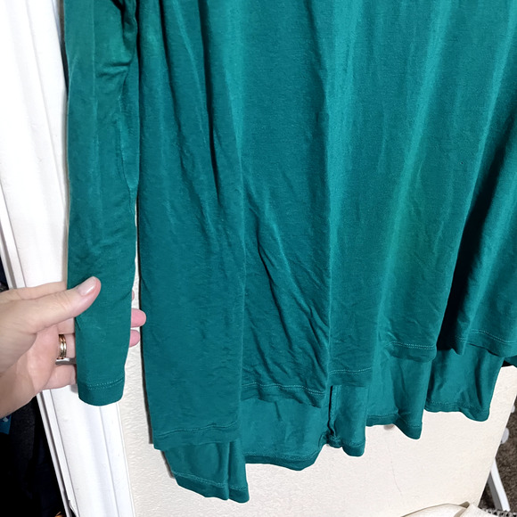 Guess Marciano Green oversized Tunic Top stretchy shirt high low hem womens sz M - Picture 4 of 6